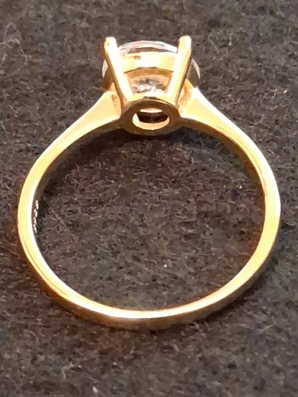 2 CT Round Moissanite Solitaire Ring Yellow Gold Vermeil S925 Size 7 - Picture 6 of 11